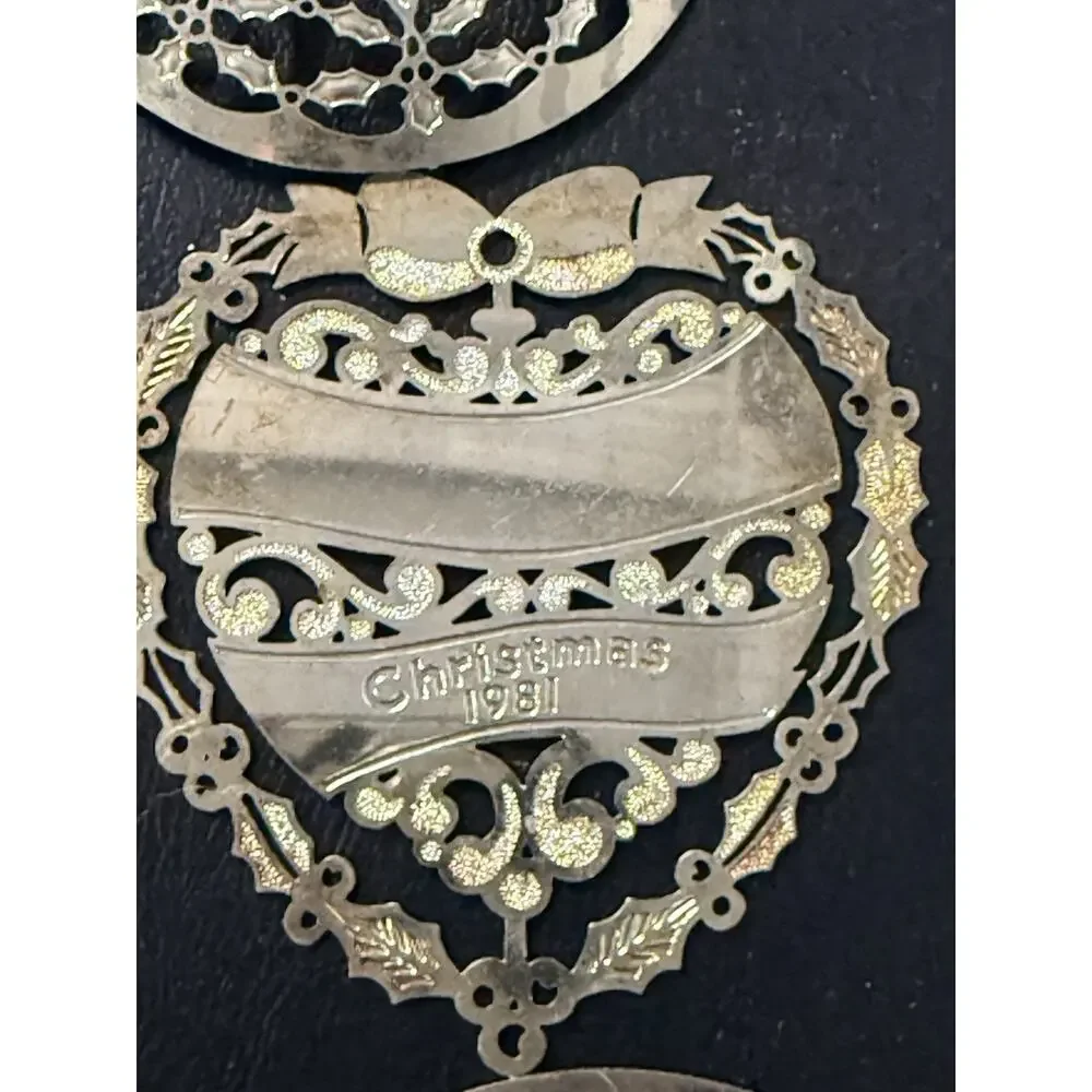 Vintage Oneida Silver Trimmer Silverplate Christmas Ornament Lot Santa Reindeer
